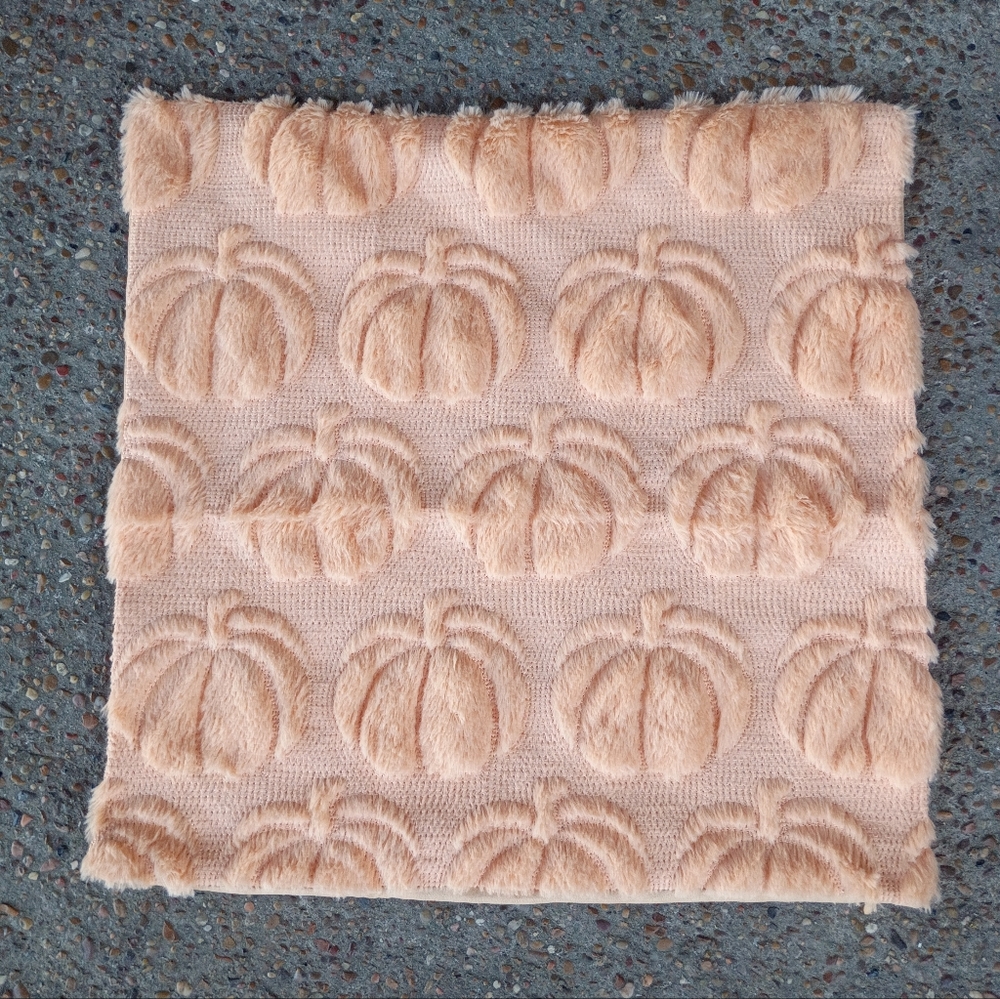 2/$10 Light Orange Textured Plush Pumpkin Throw Pillow Cover